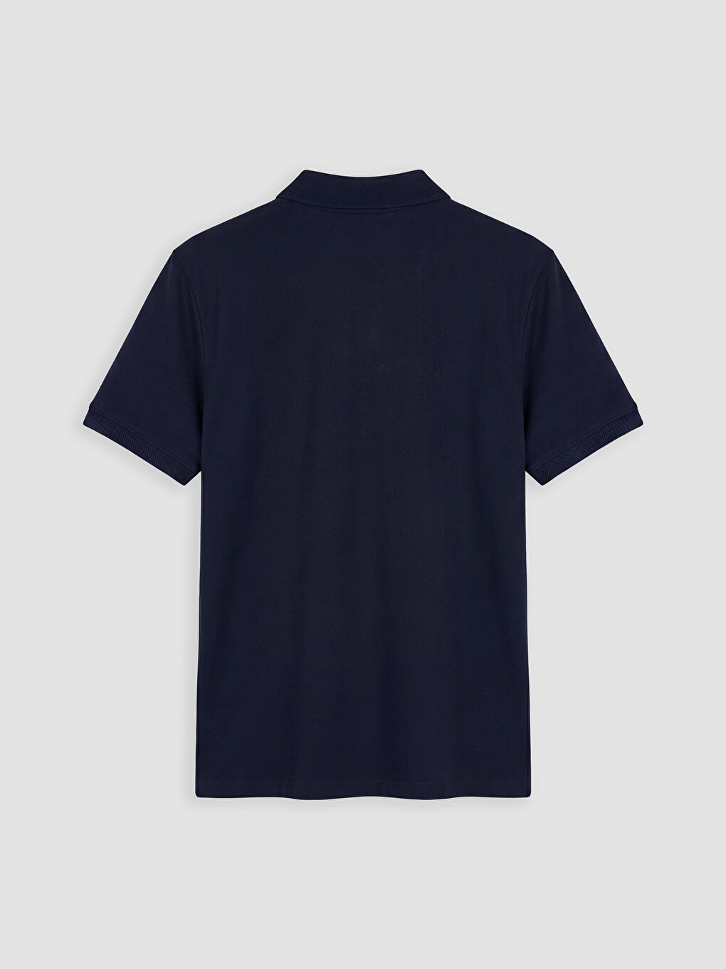 Lacivert Polo Yaka Dokulu Erkek Tişört-1