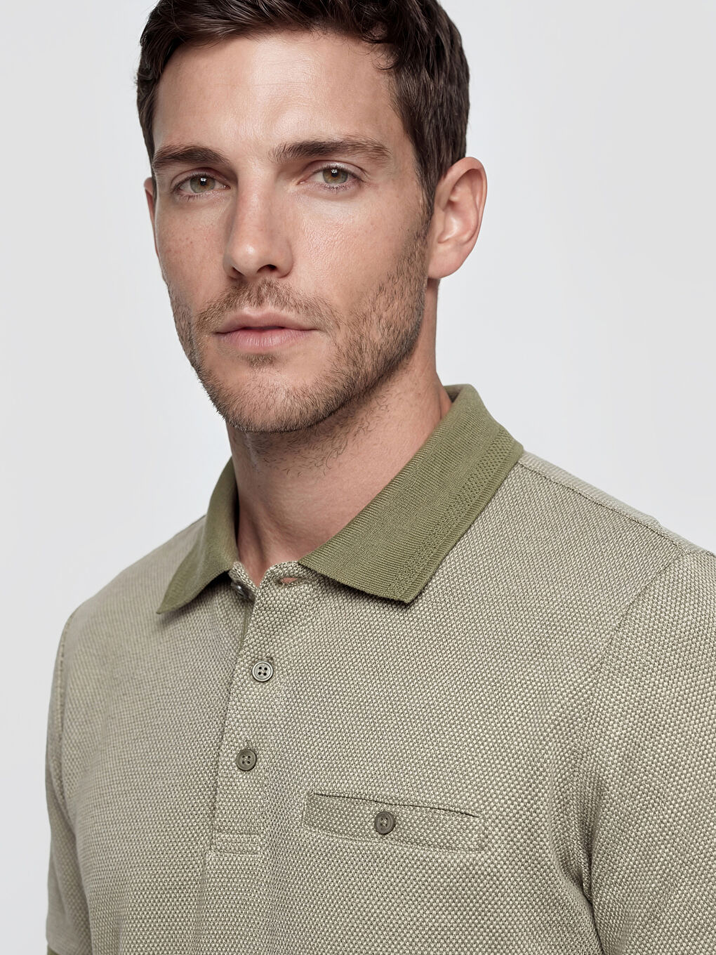 Yeşil Polo Yaka Erkek Tişört-2