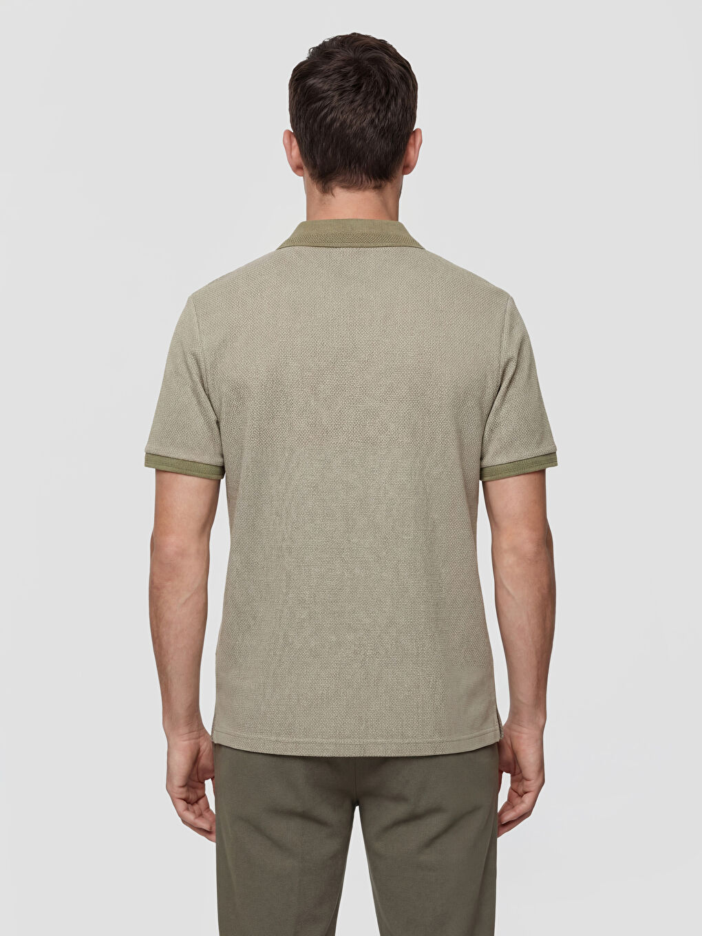 Yeşil Polo Yaka Erkek Tişört-3