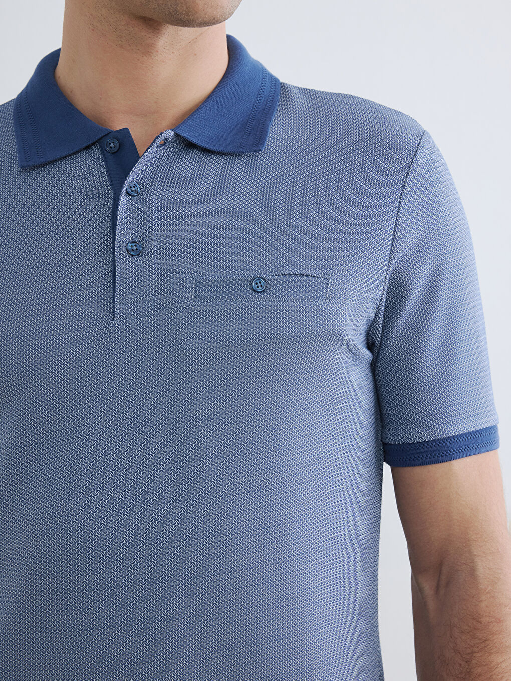 Lacivert Polo Yaka Erkek Tişört-2