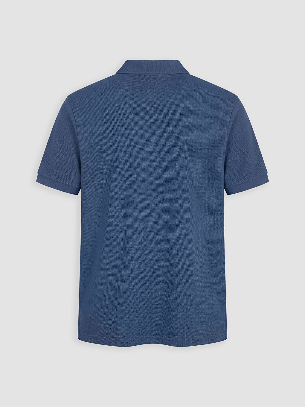 İndigo Polo Yaka Dokulu Erkek Tişört-1