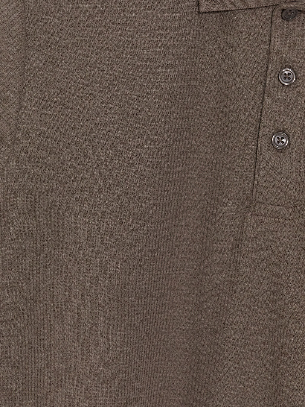 Kahverengi Polo Yaka Dokulu Erkek Tişört-2