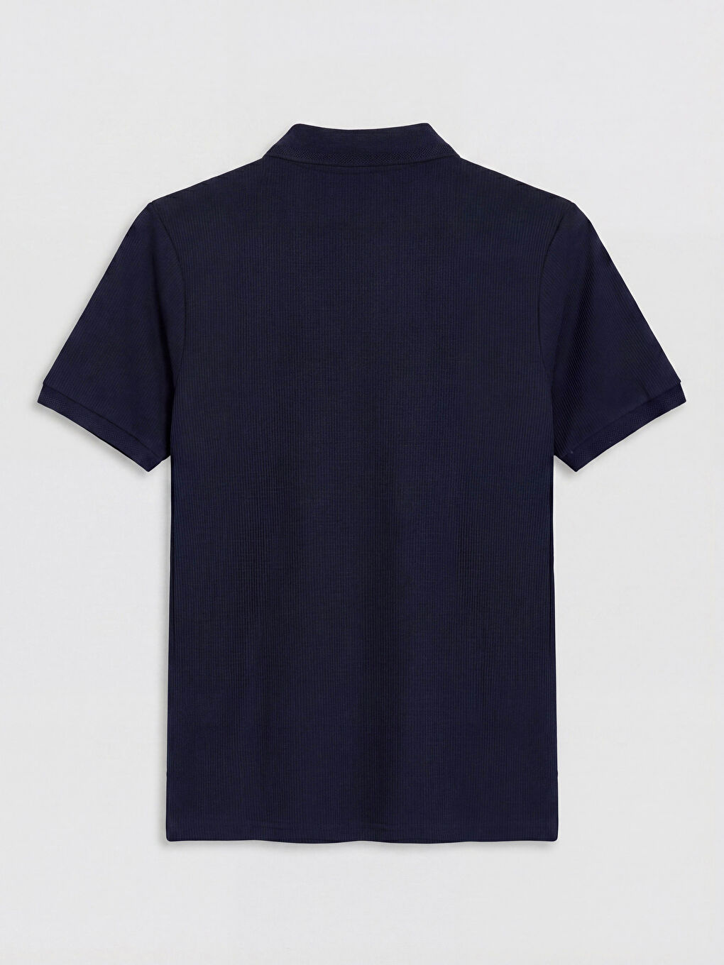 Lacivert Polo Yaka Dokulu Erkek Tişört-1