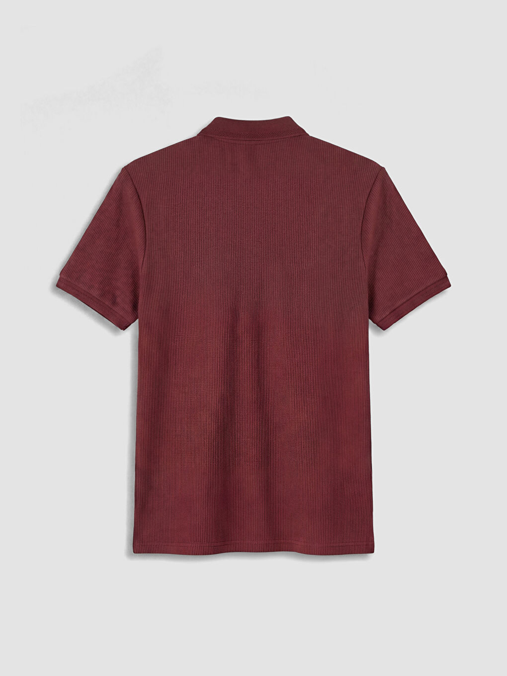 Bordo Polo Yaka Dokulu Erkek Tişört-2