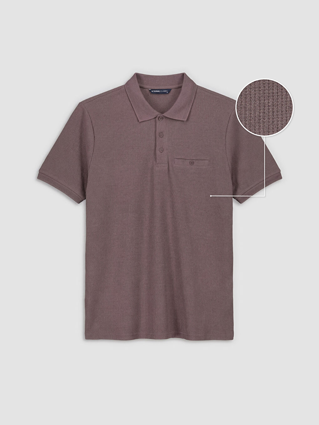 Pembe Polo Yaka Dokulu Erkek Tişört