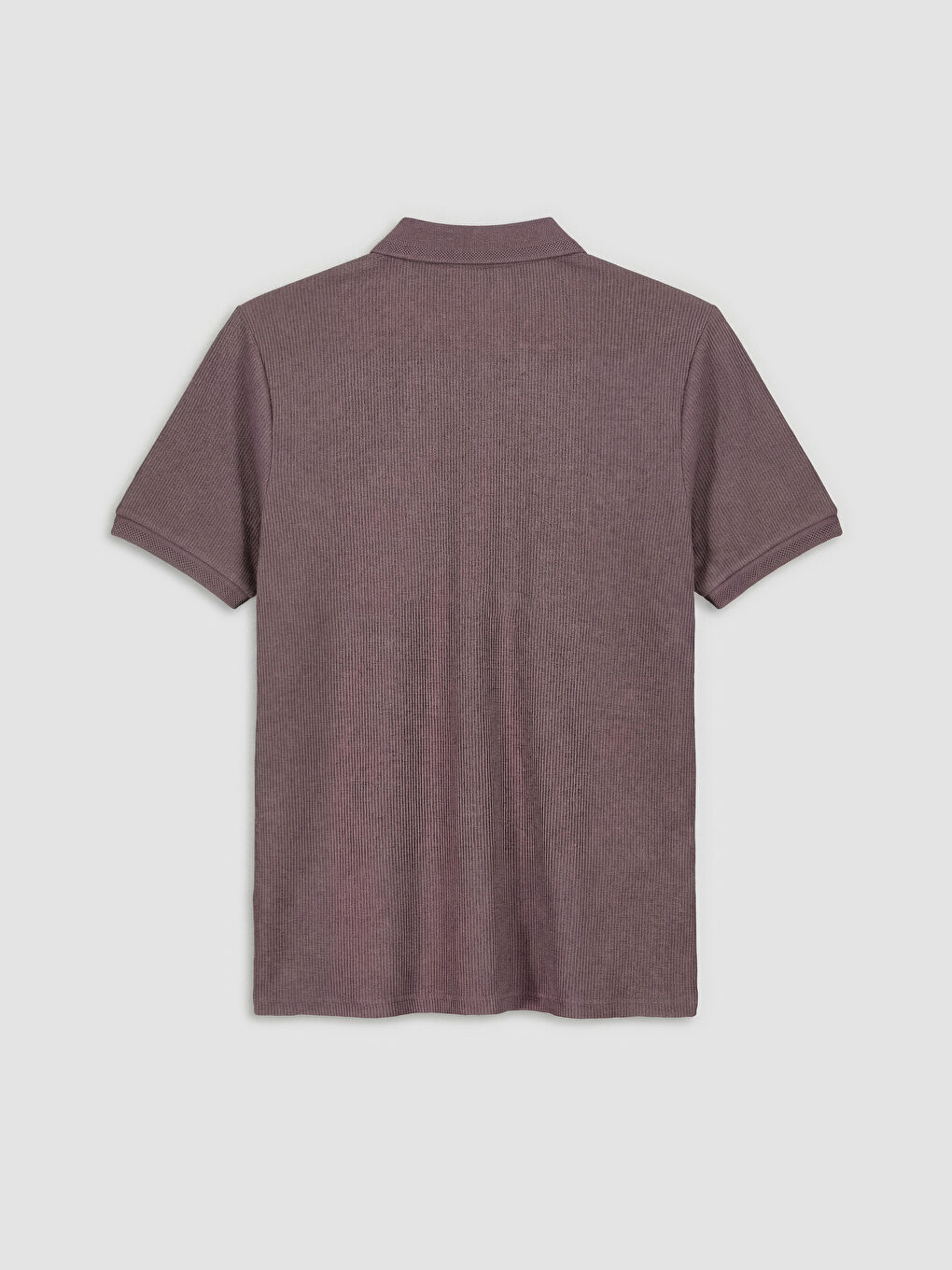 Pembe Polo Yaka Dokulu Erkek Tişört-1