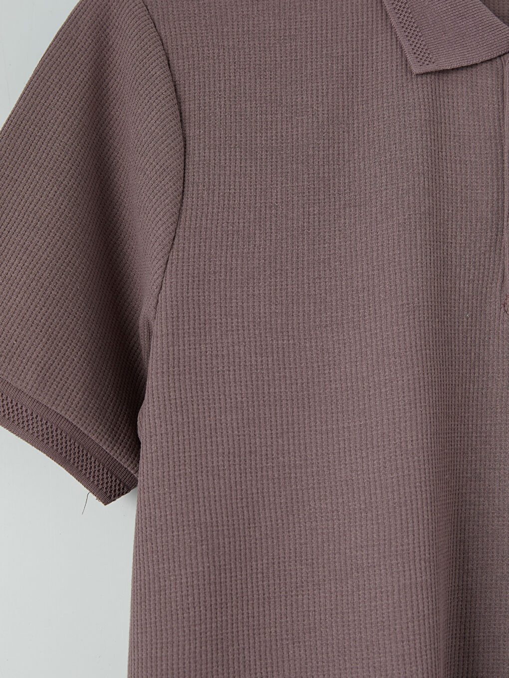 Pembe Polo Yaka Dokulu Erkek Tişört-2