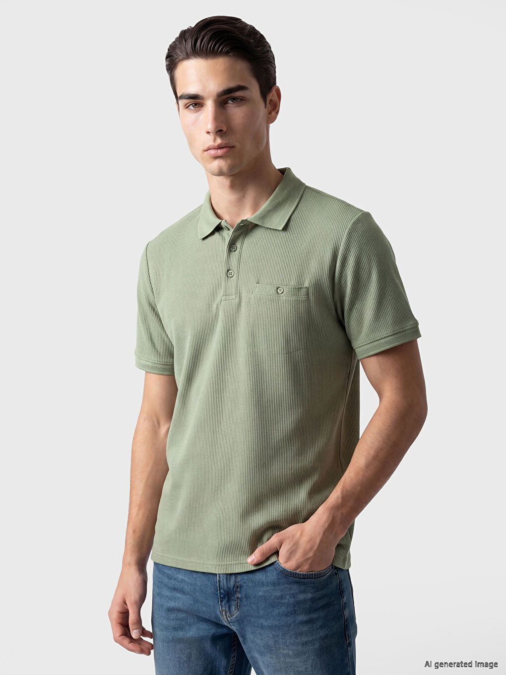 Muška majica sa polo kragnom i teksturom