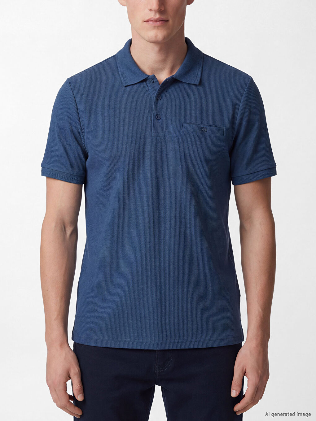 Tricou polo texturat pentru bărbați-2