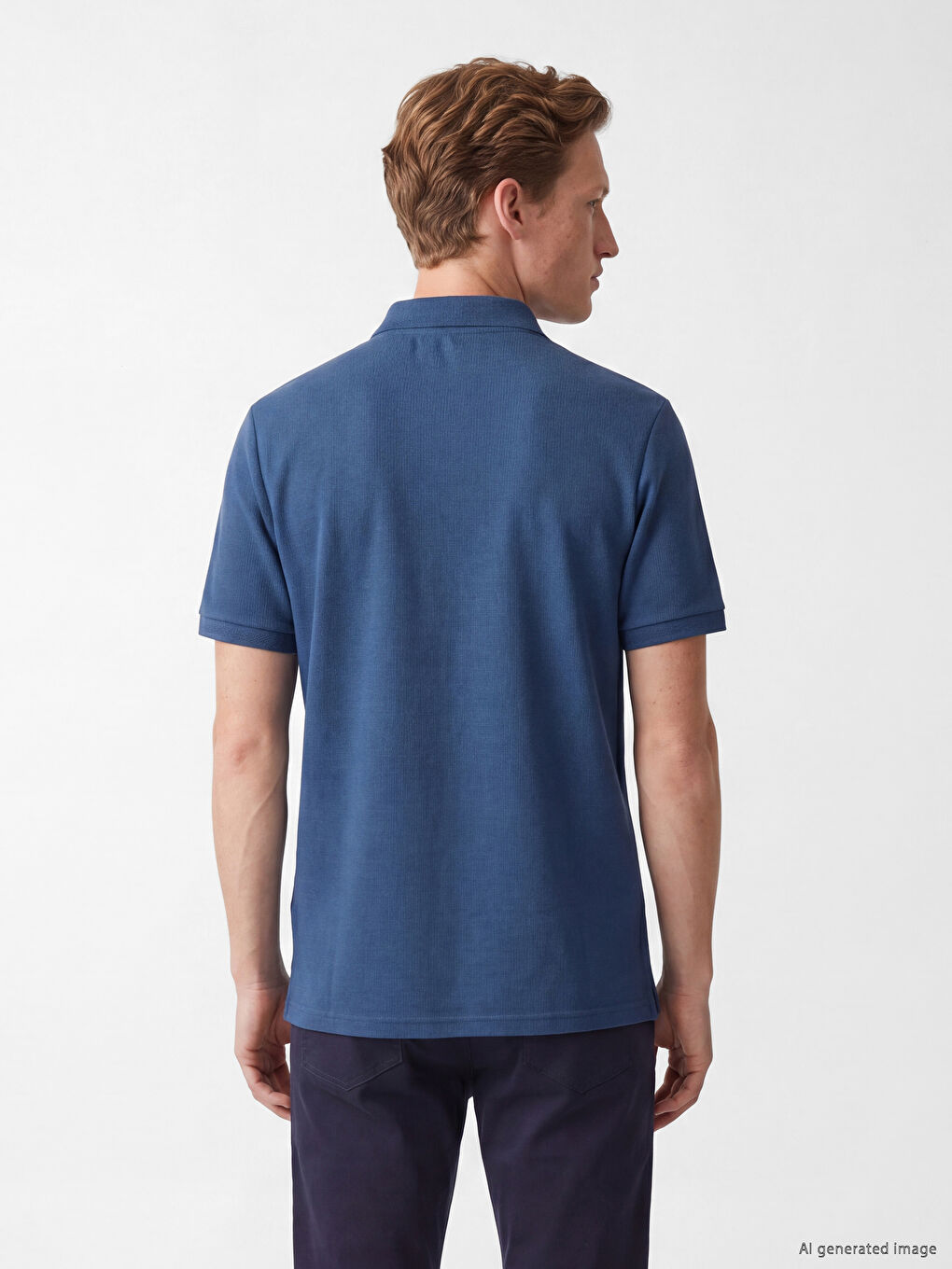 Tricou polo texturat pentru bărbați-3