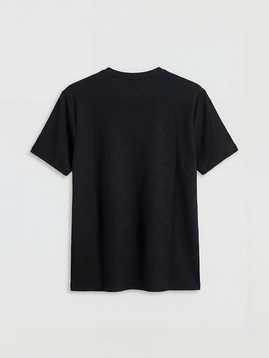 Siyah Bisiklet Yaka Erkek Tişört-1