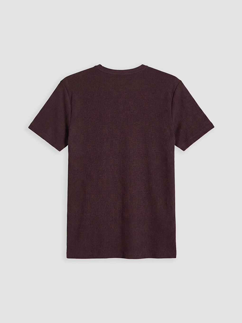 Mürdüm Bisiklet Yaka Strüktürlü Erkek Tişört-1