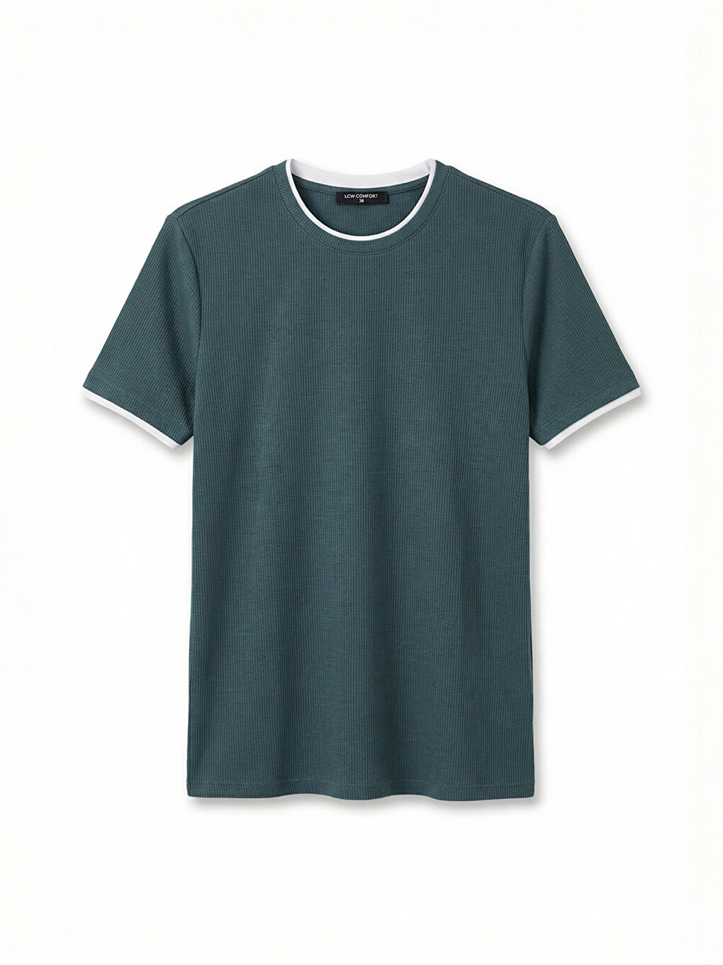 Petrol Bisiklet Yaka Erkek Tişört-4