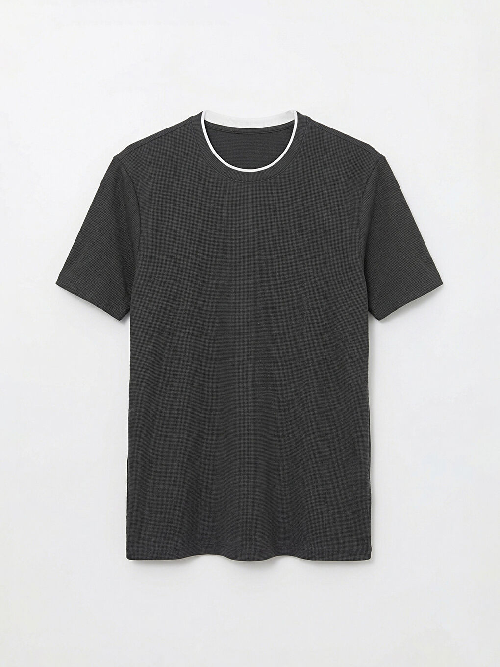 Antrasit Bisiklet Yaka Erkek Tişört-4