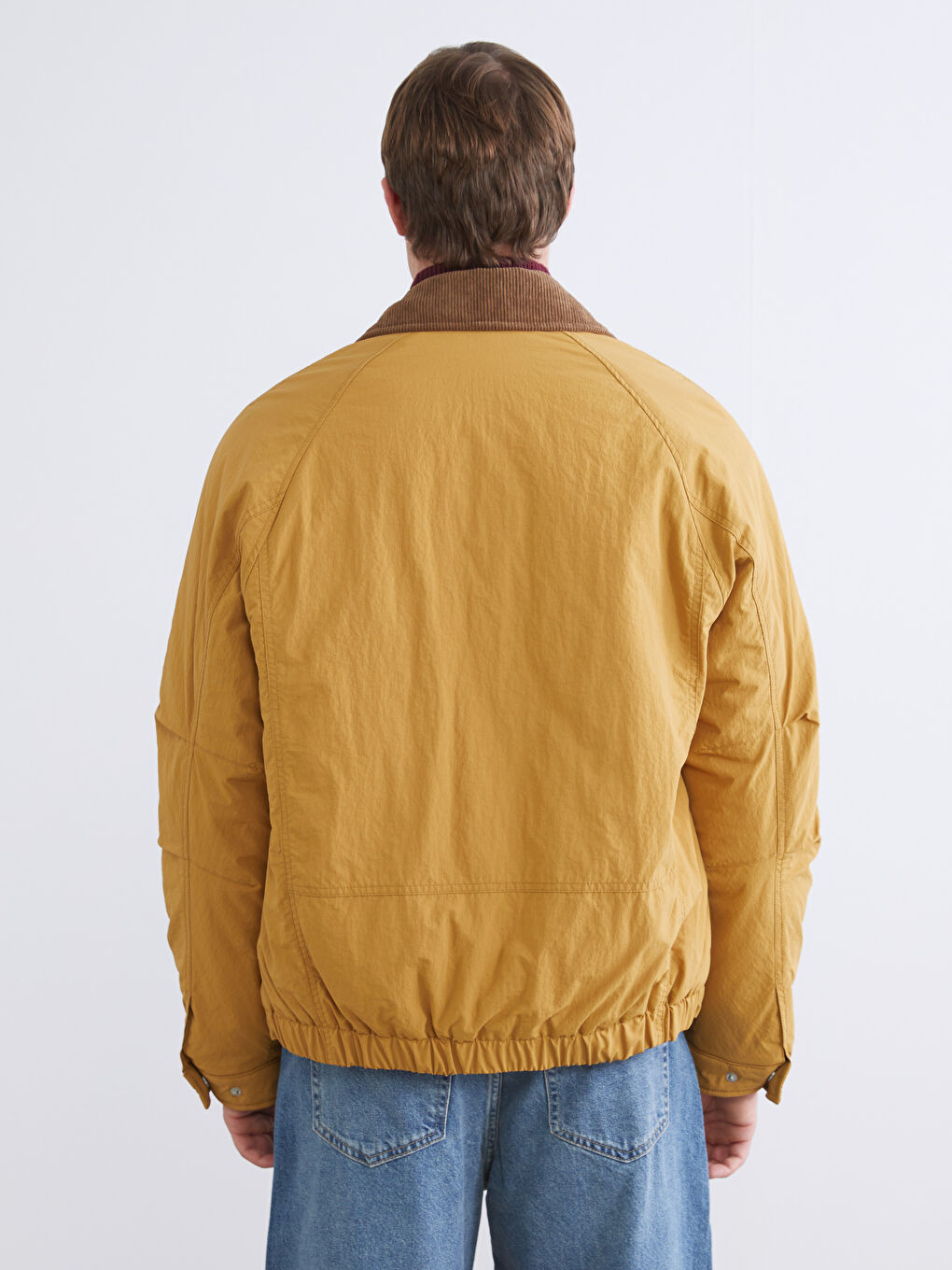 Kahverengi Rahat Kalıp Gömlek Yaka Erkek Mont-4