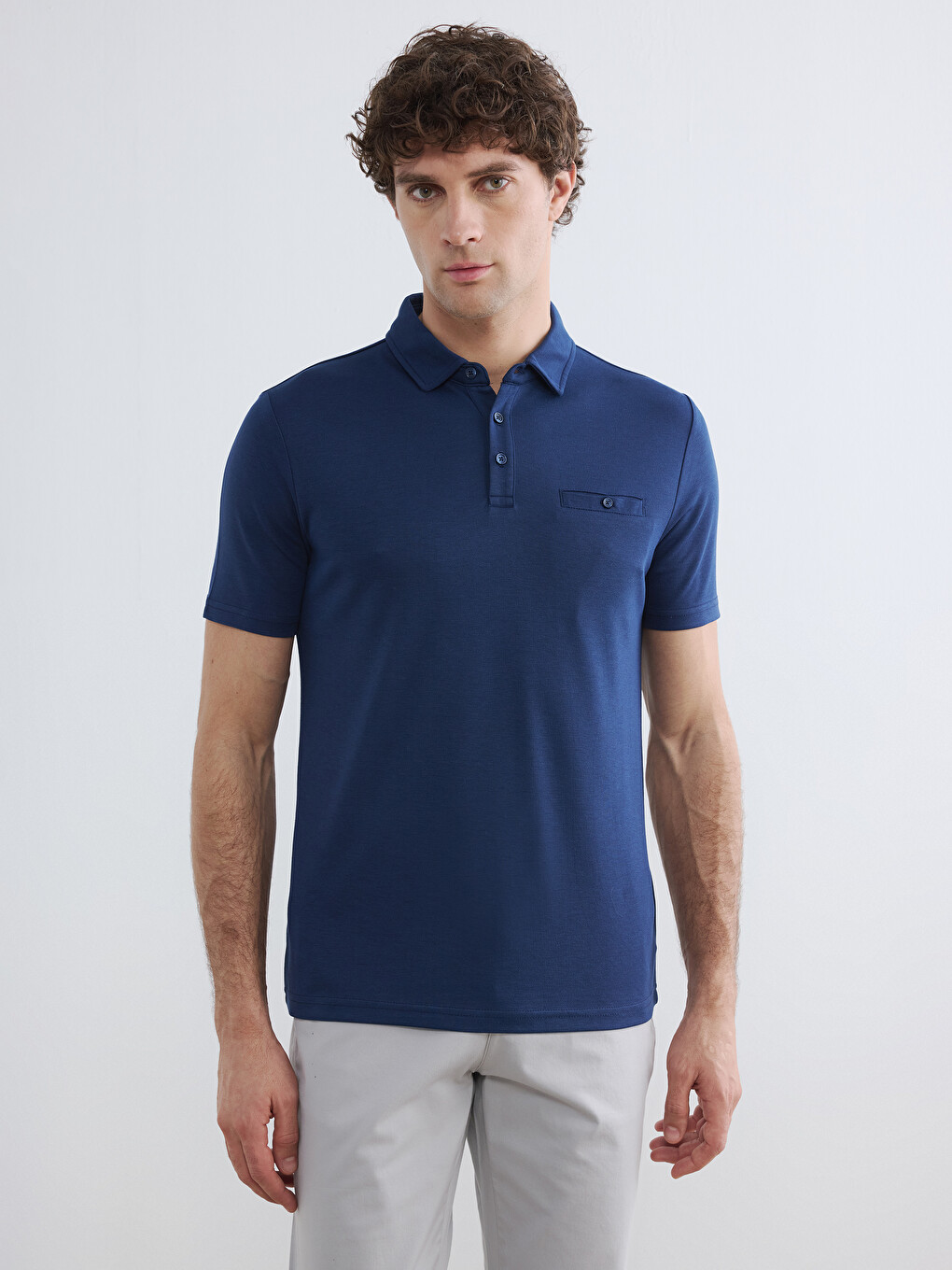 Polo Collar Pique Men's T-Shirt