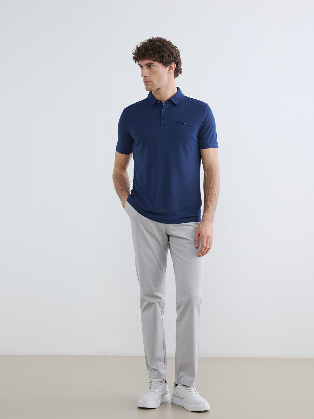 Polo Collar Pique Men's T-Shirt-1