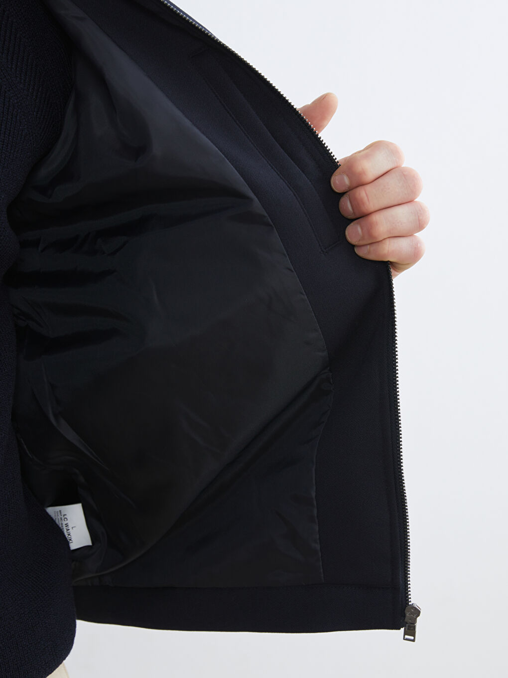 რეგულარული მორგება მაღალი საყელო მამაკაცის ქურთუკი-3