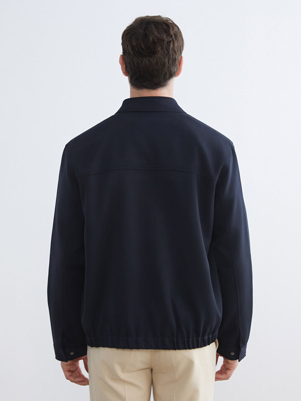 რეგულარული მორგება მაღალი საყელო მამაკაცის ქურთუკი-4