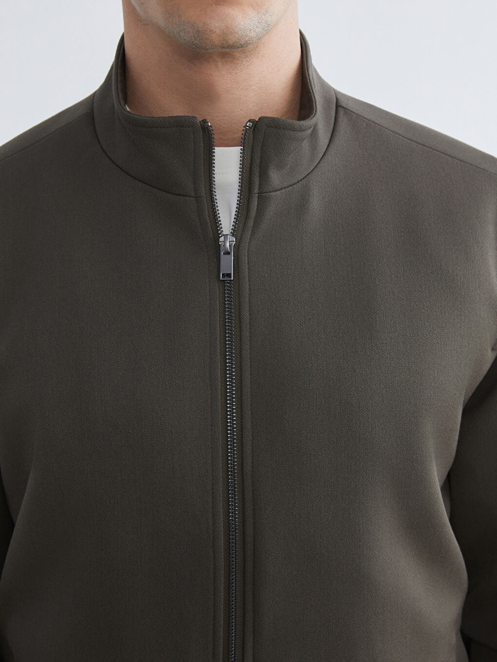 Түзу пішім биік жаға ерлер күртесі-2