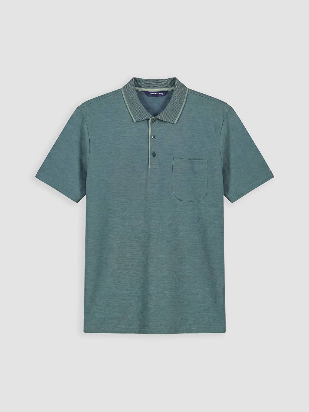 Yeşil Polo Yaka Pike Erkek Tişört-3