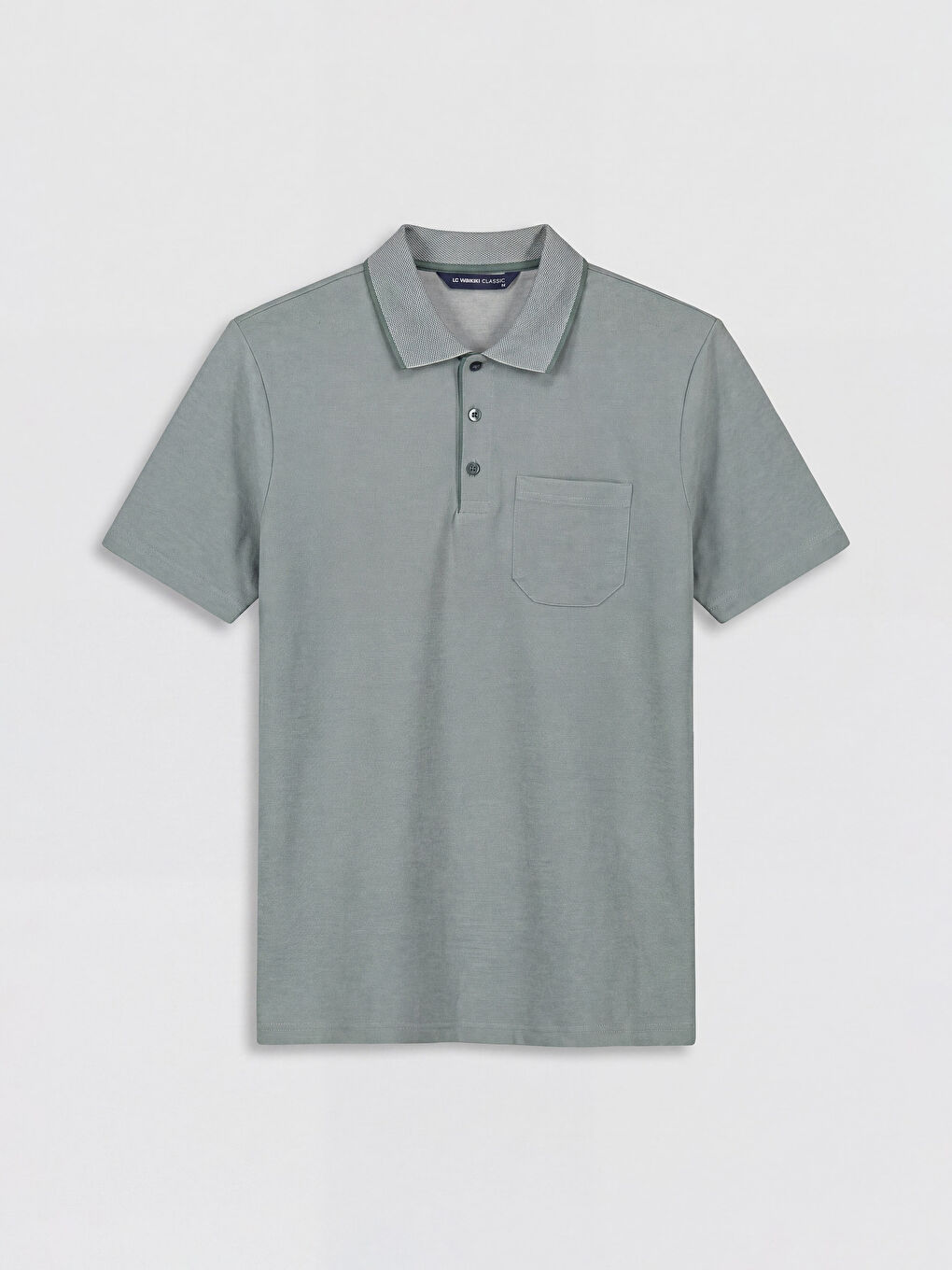 Yeşil Polo Yaka Pike Erkek Tişört-4