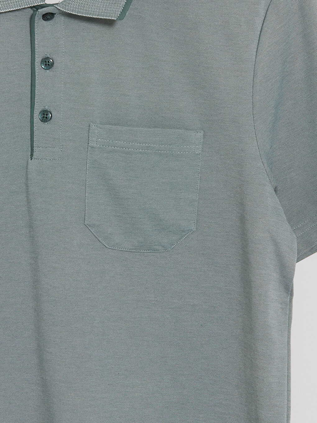 Yeşil Polo Yaka Pike Erkek Tişört-6