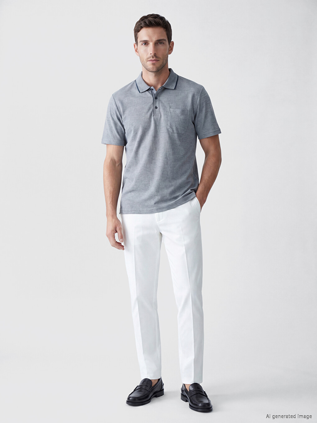 Polo Collar Pique Men's T-Shirt-1