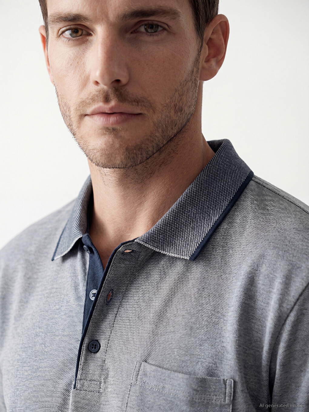 Polo Collar Pique Men's T-Shirt-2
