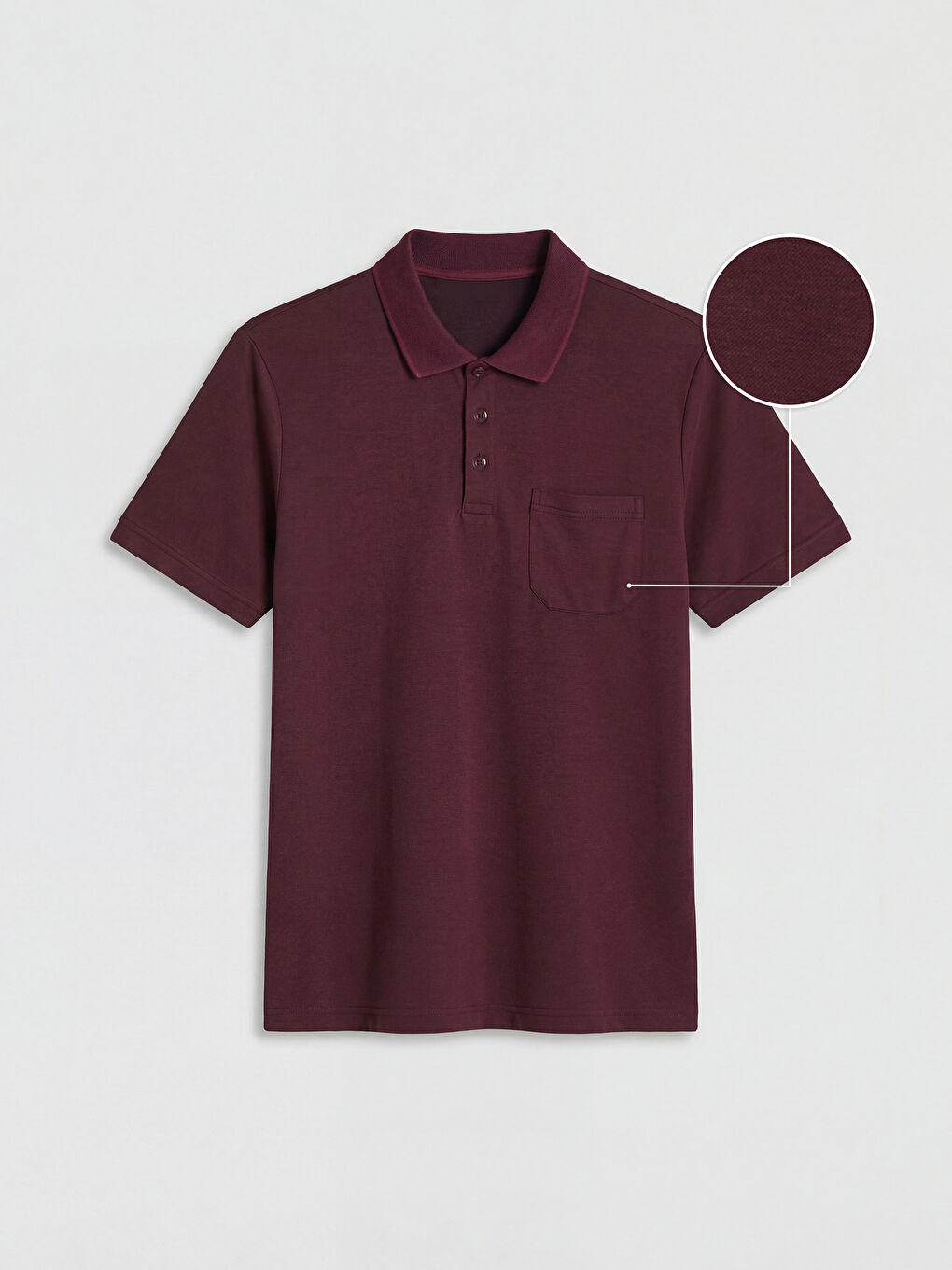 Mürdüm Polo Yaka Pike Erkek Tişört