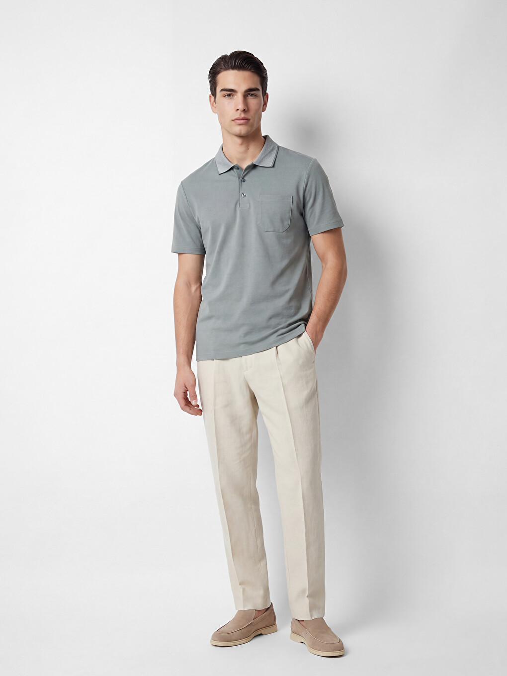 Polo Collar Pique Men's T-Shirt-2