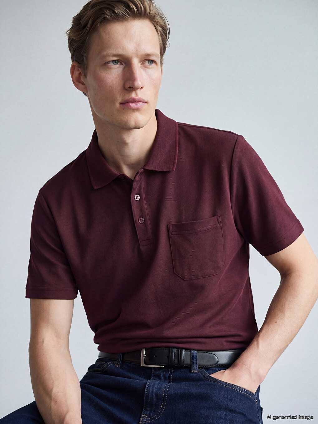 Polo Collar Pique Men's T-Shirt
