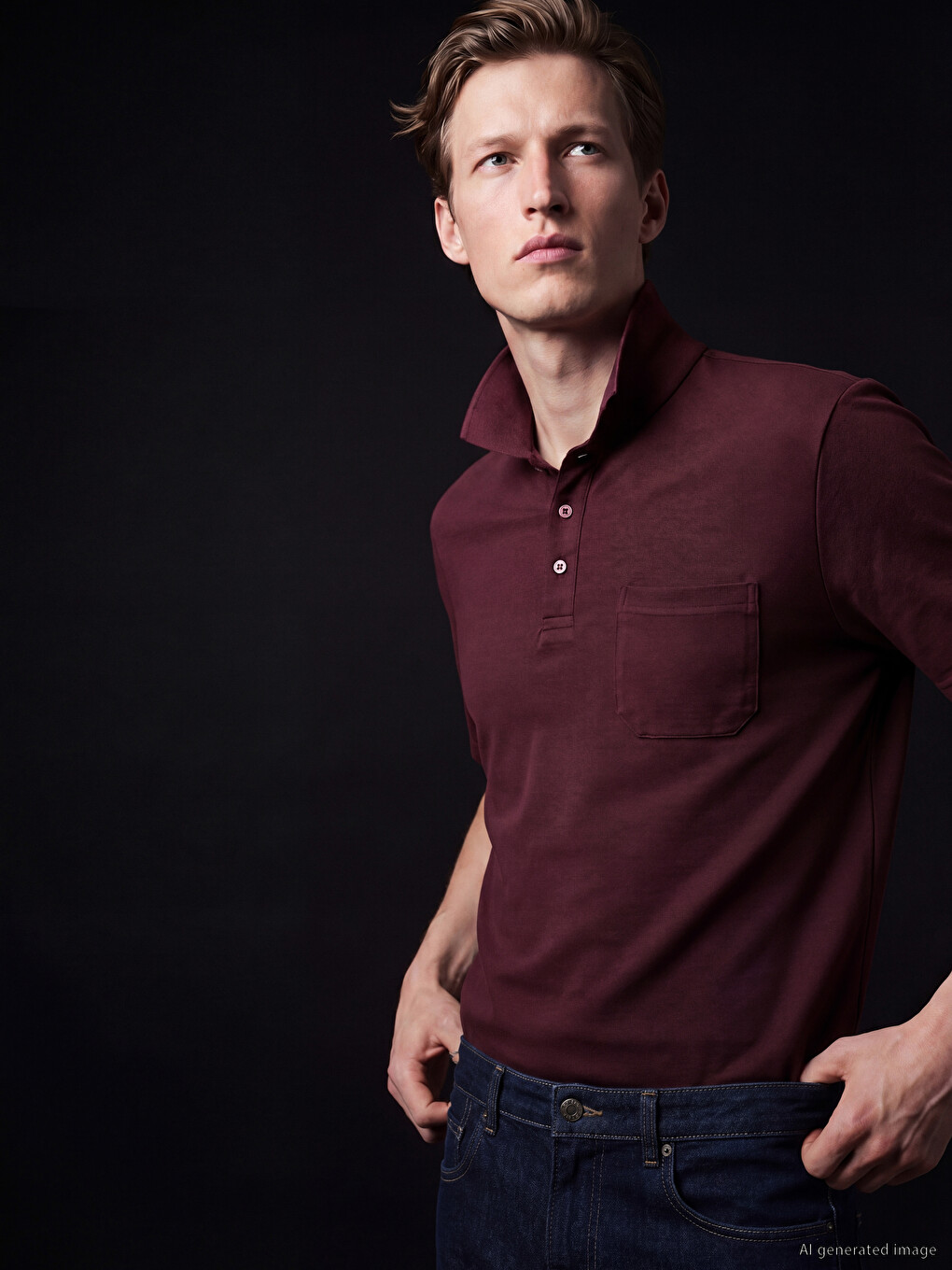 Polo Collar Pique Men's T-Shirt-1