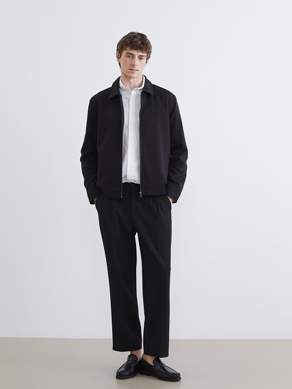 Siyah Standart Kalıp Erkek Mont-1