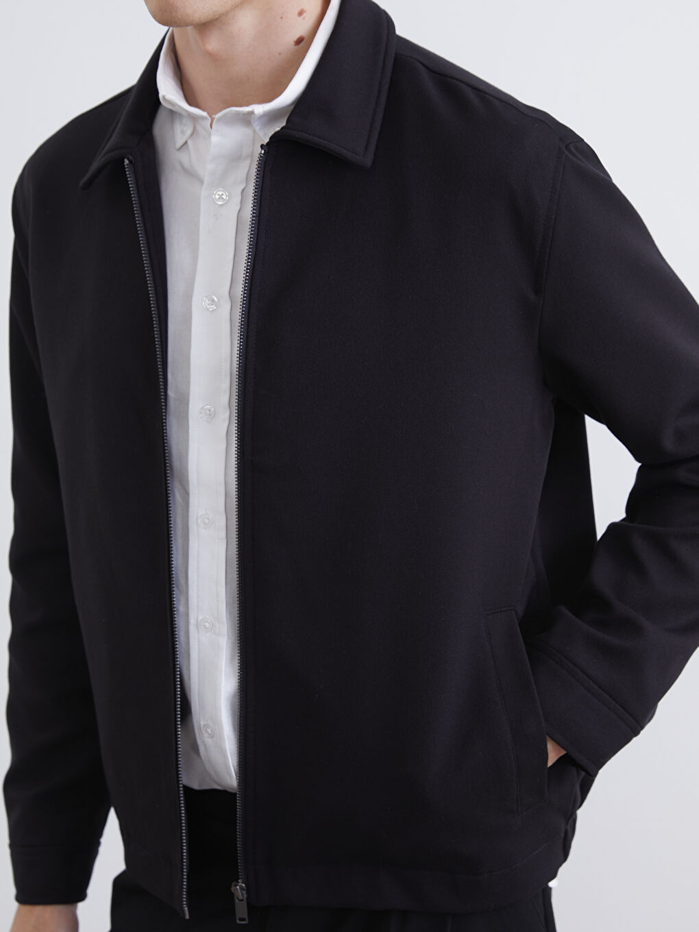 Siyah Standart Kalıp Erkek Mont-2