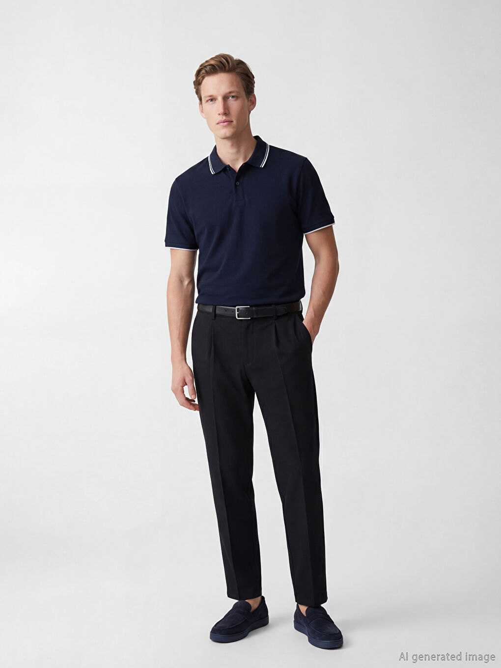 Pantaloni bărbătești cu pense, croială regular