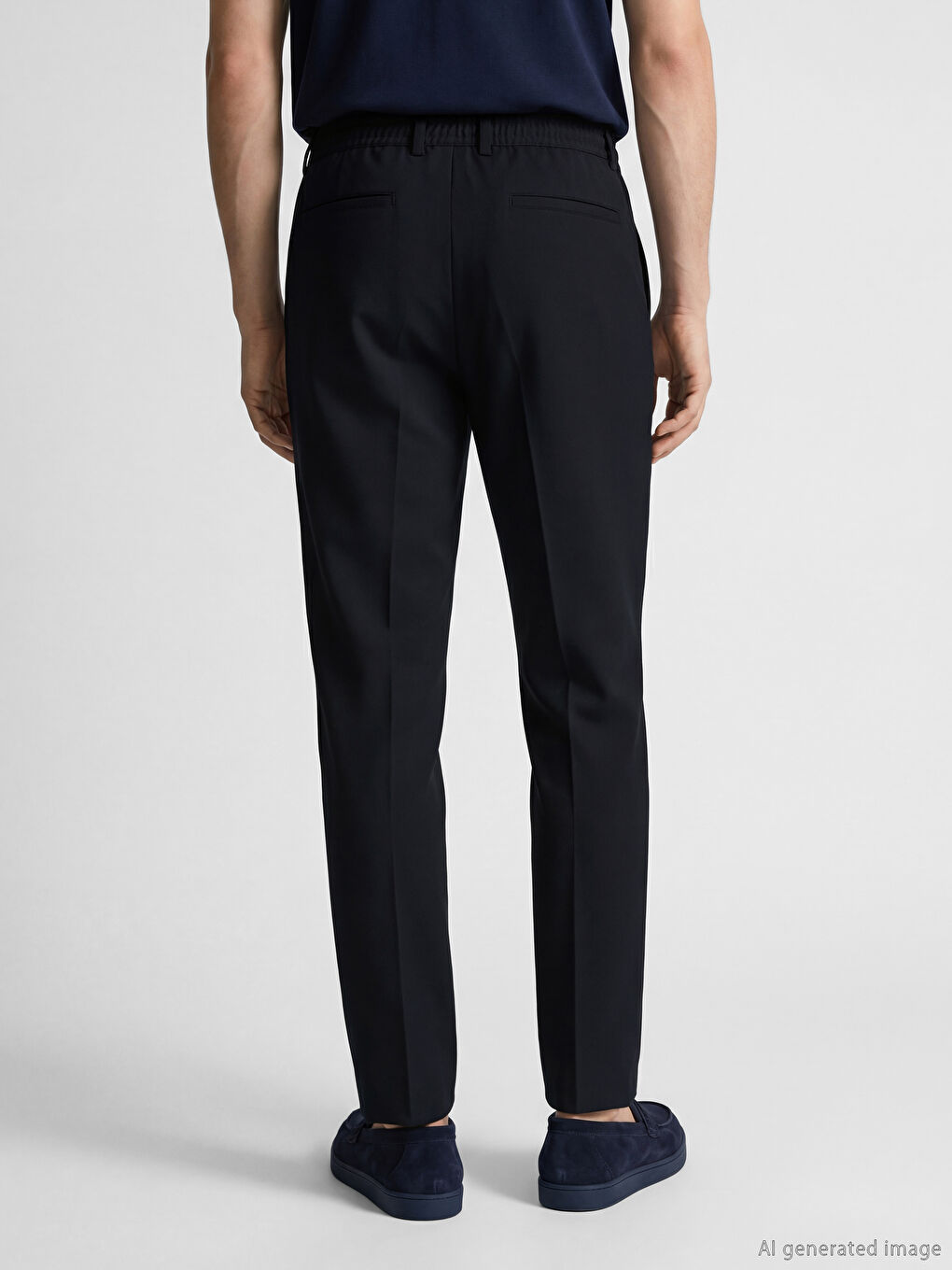 Pantaloni bărbătești cu pense, croială regular-3