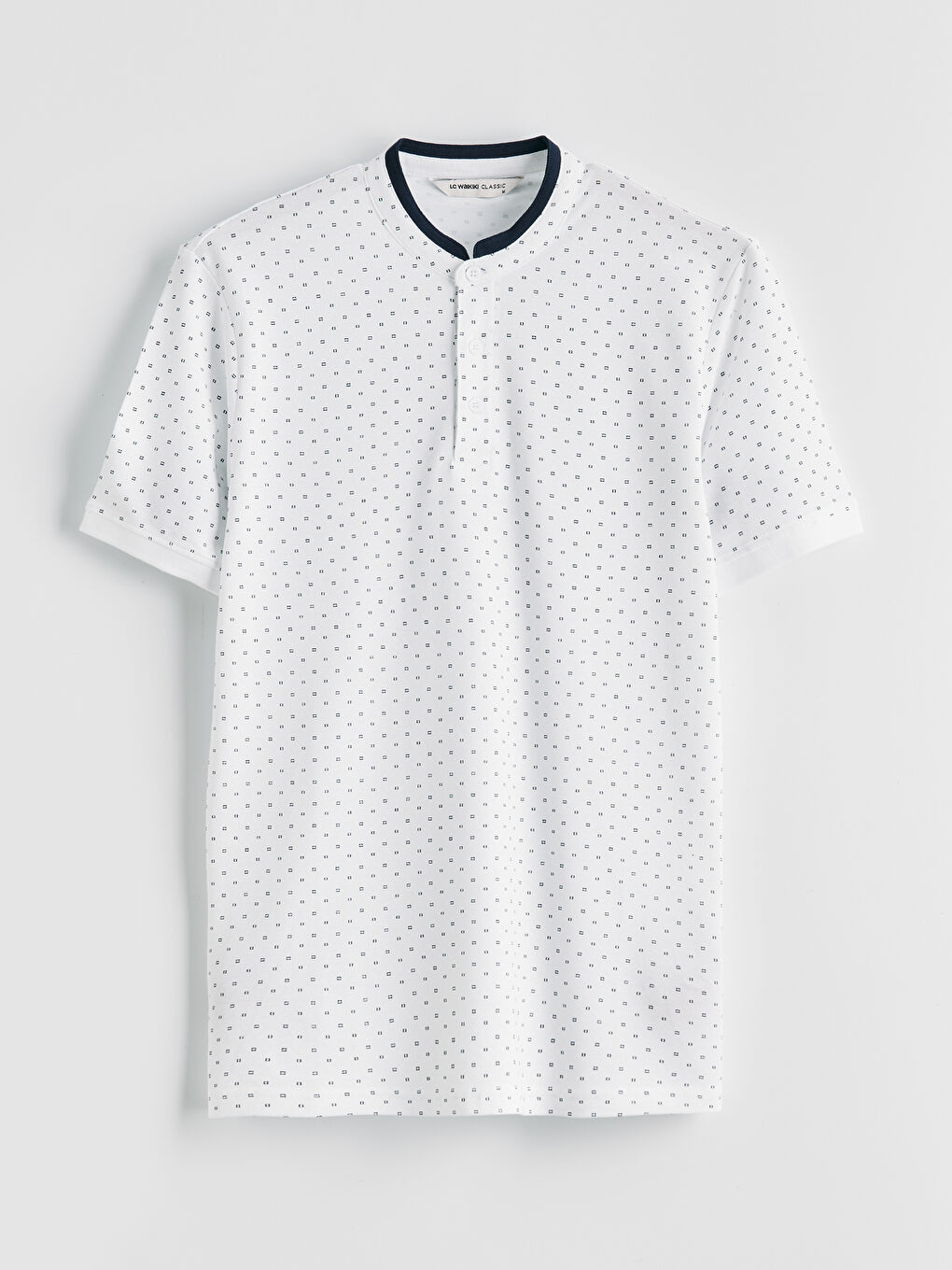 Μπλουζάκι Πικέ με Εκτύπωση με Γιακά Κολάρο Μπάντα για Άνδρες-4