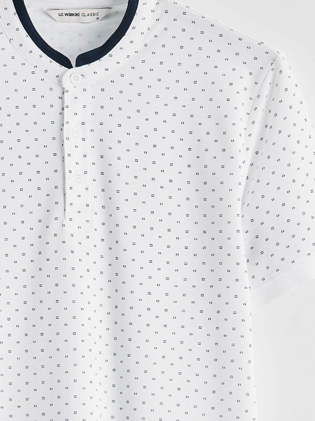 Μπλουζάκι Πικέ με Εκτύπωση με Γιακά Κολάρο Μπάντα για Άνδρες-5