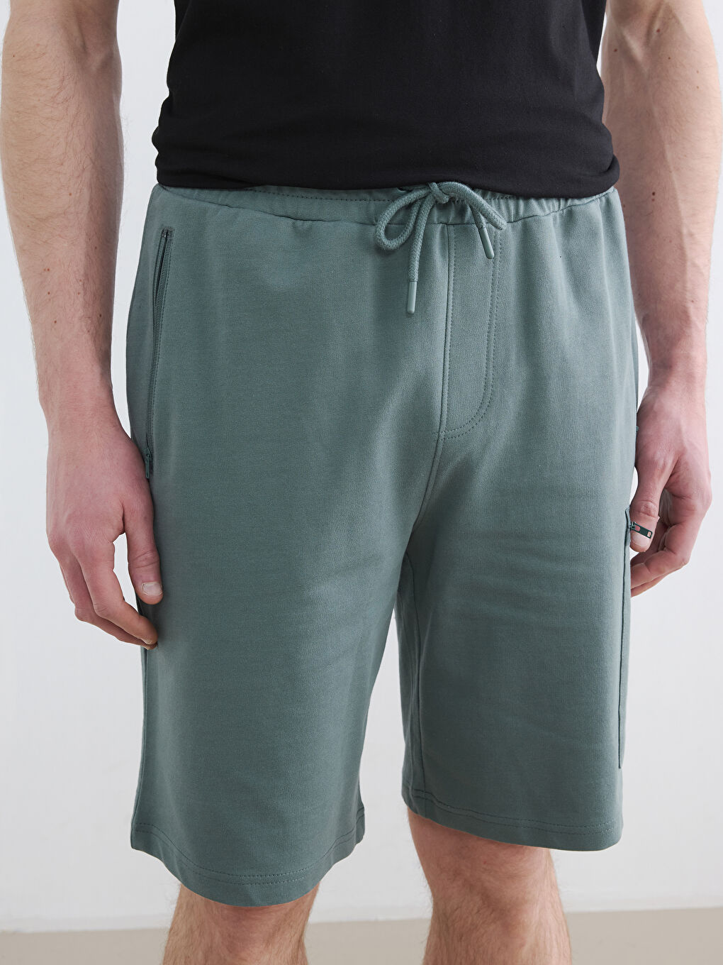 Yeşil Regular Fit Erkek Kargo Şort-2