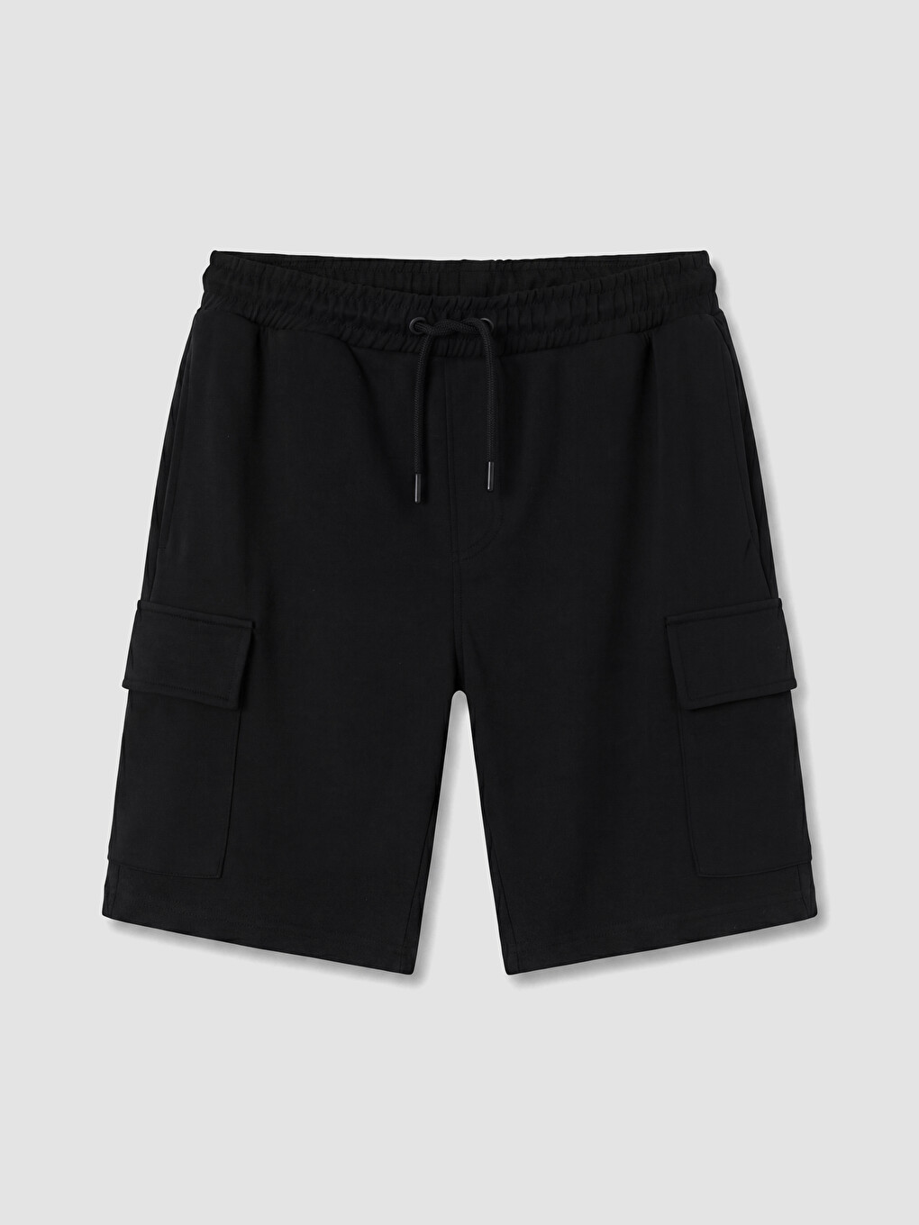 Siyah Regular Fit Erkek Kargo Şort-4