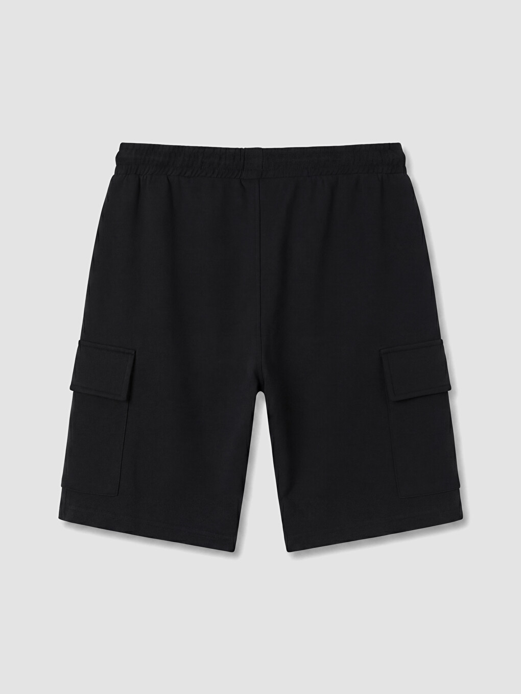 Siyah Regular Fit Erkek Kargo Şort-6