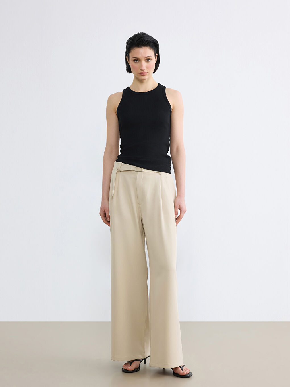 Woman BEIGE Formal Dress Trousers