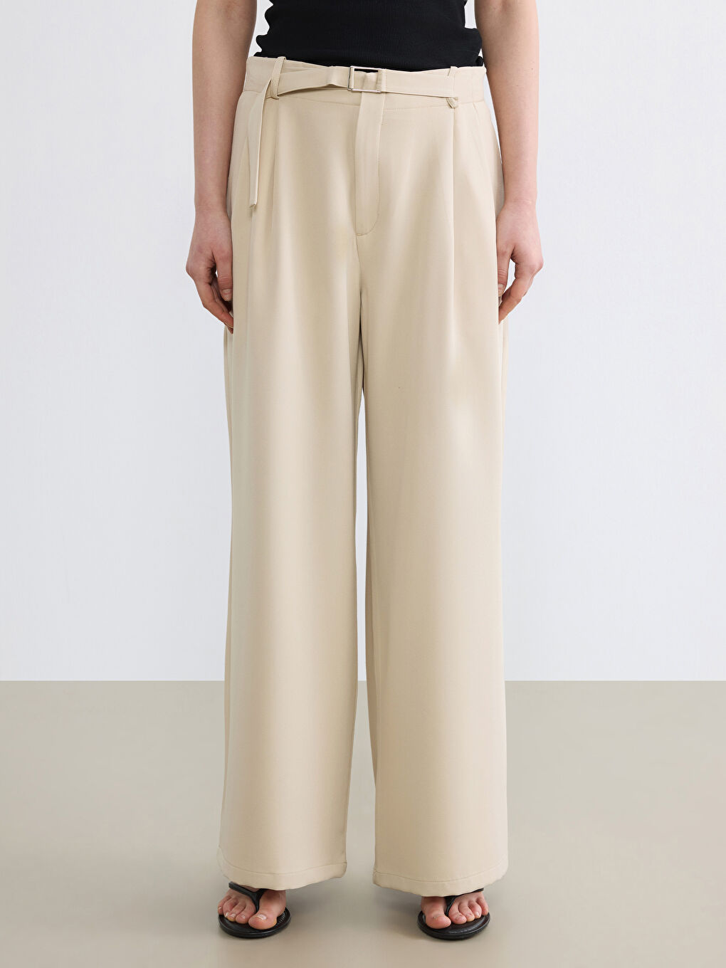 Woman BEIGE Formal Dress Trousers-1