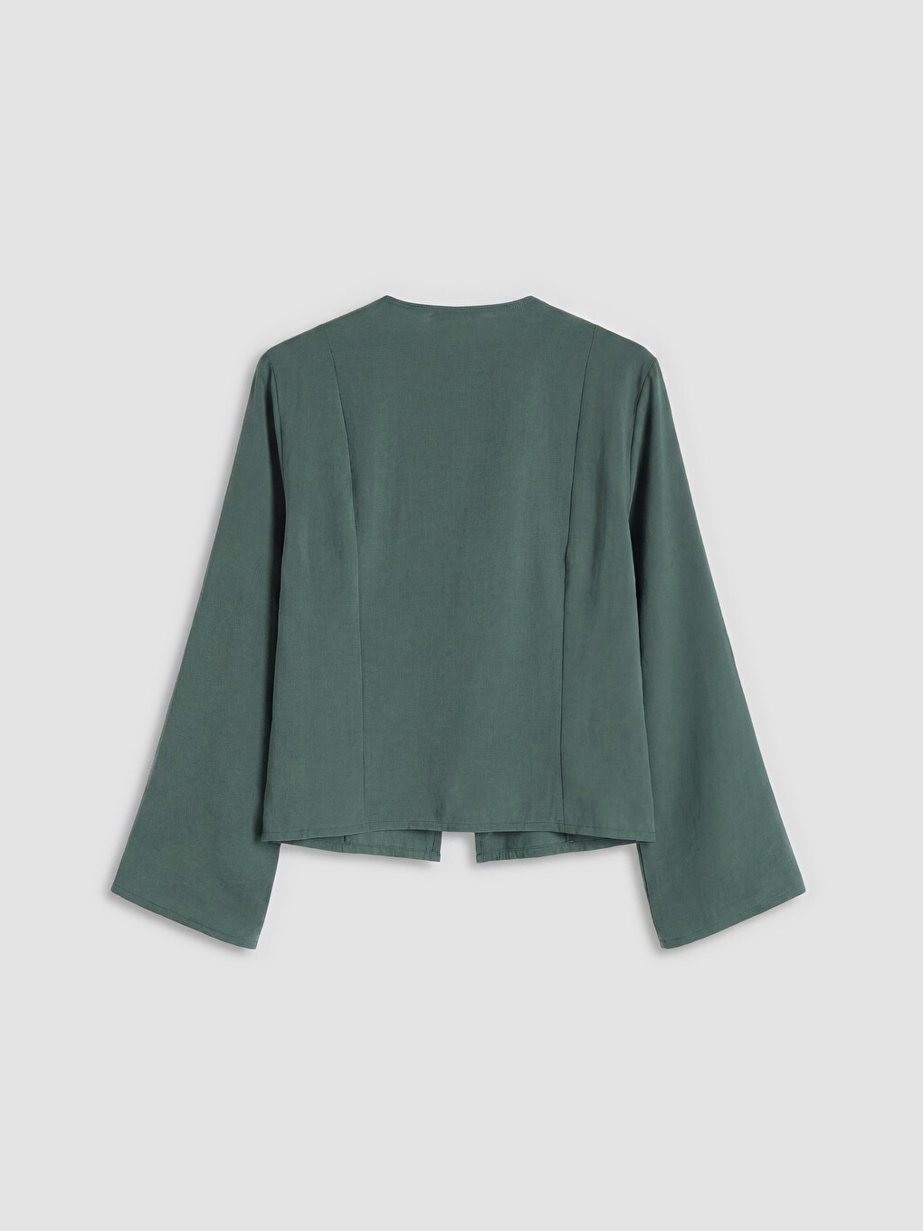 V Neck Tie-detail Modal Blend Blouse-1