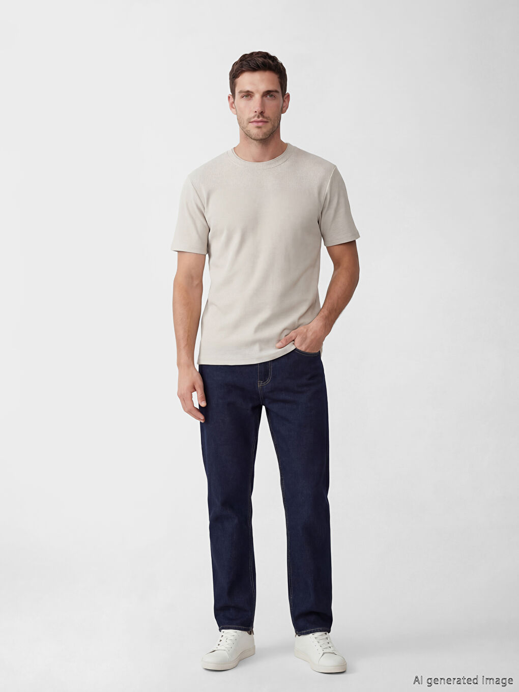 تي شيرت رجالي بياقة دائرية-1