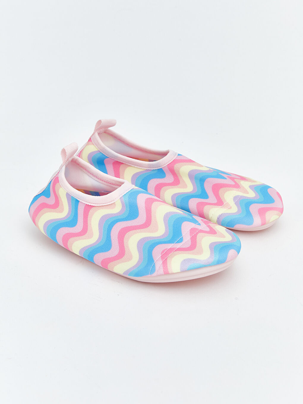 Karışık Dalga Desenli Kız Bebek Deniz Ayakkabısı