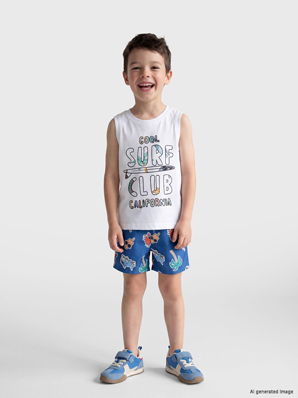 Boys' Swimming Shorts and Tank Top-1