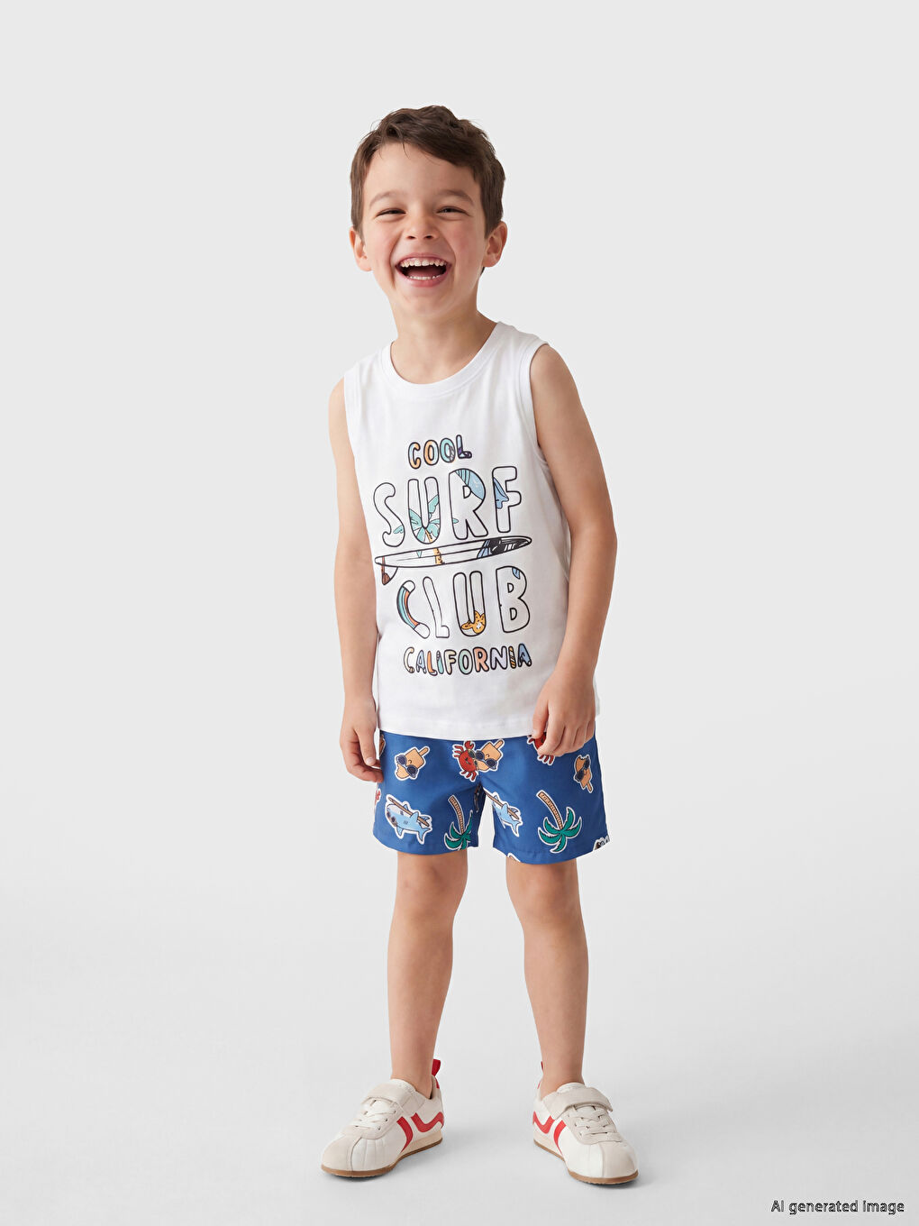 Boys' Swimming Shorts and Tank Top-3