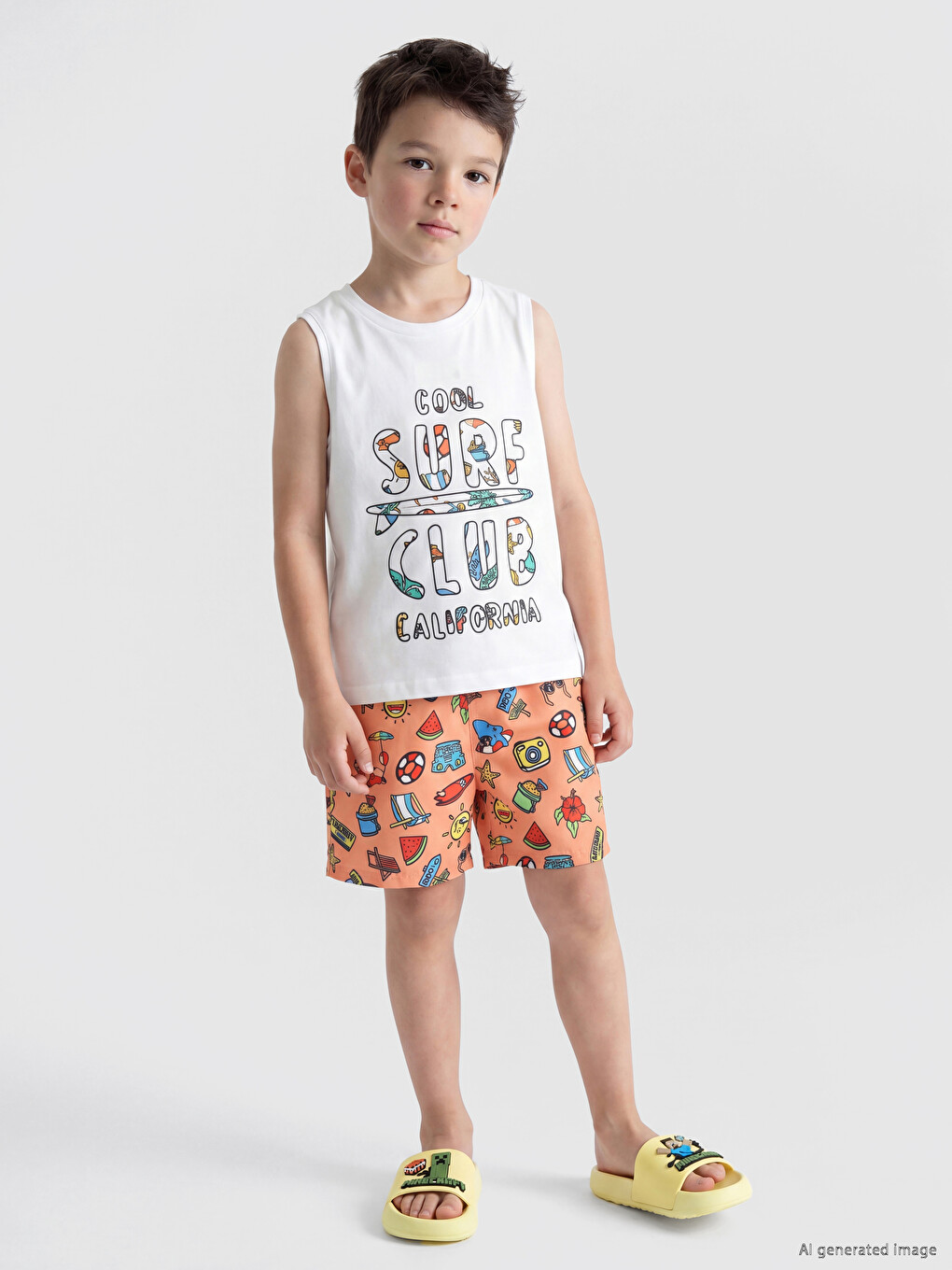 Printed Boys' Swimwear Set-1